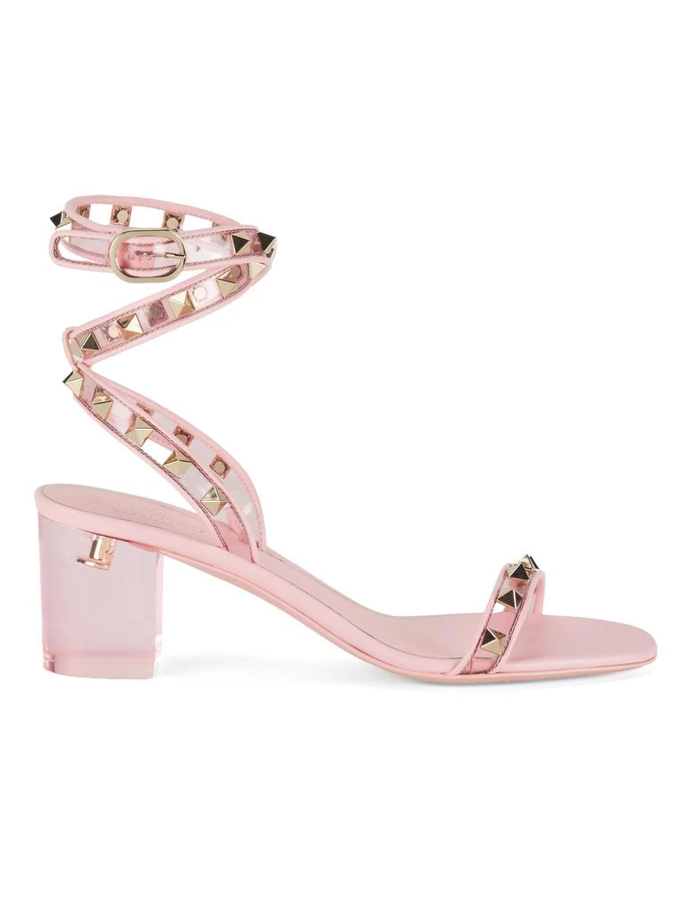Valentino Rockstud 60MM Leather Ankle-Wrap Sandals 1