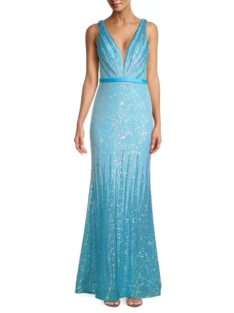 Basix Black Label Sequined Sheath Gown 3
