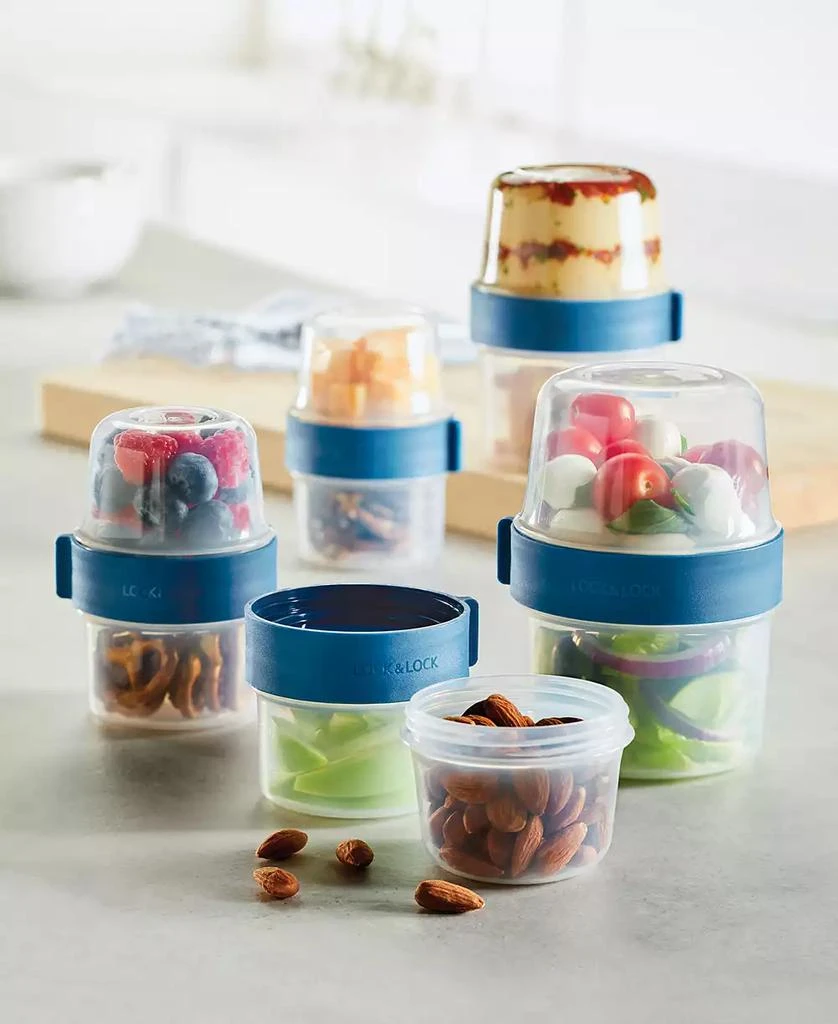 Lock & Lock Easy Essentials Twist Two Way Food Storage Container Set, 10-Piece, Clear 3