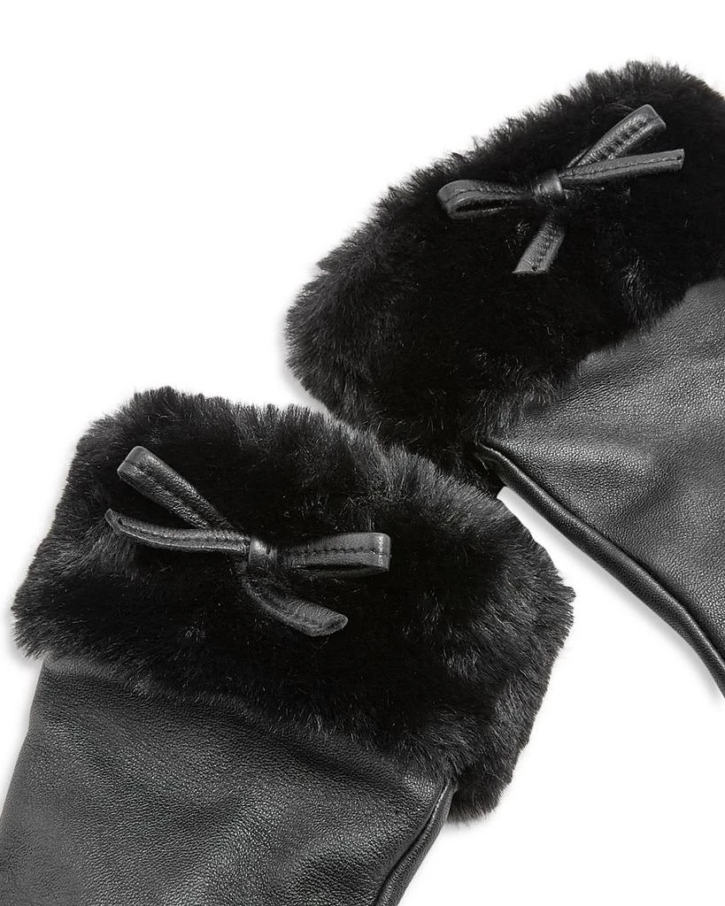 AQUA Leather & Faux Fur Cuff Gloves - Exclusive 2