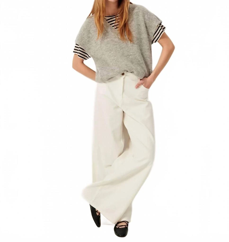 SESSUN Matua Vest Sweater In Mid Grey