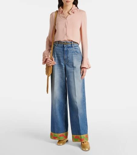 Valentino VLogo Signature metallic leather slides 3