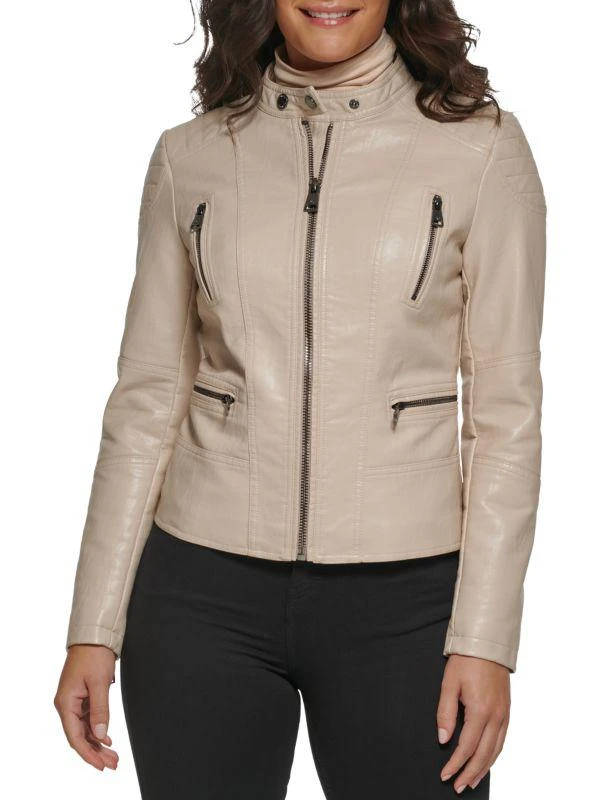 Kenneth Cole Faux Leather Moto Jacket 1