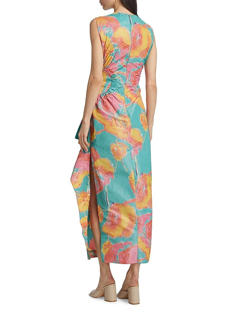 LELA ROSE Julia Printed Draped Midi-Dress 5