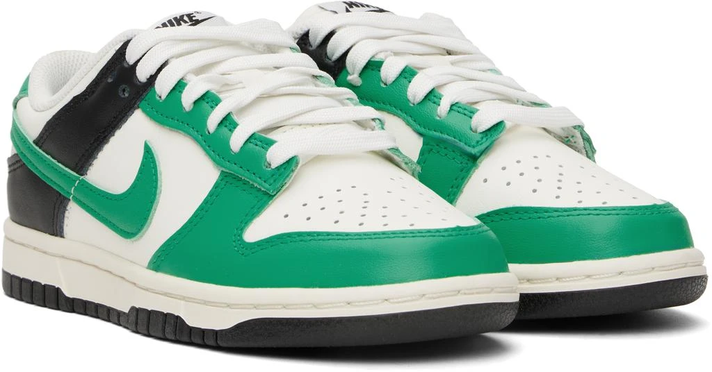 NIKE Green & White Dunk Low Sneakers 4