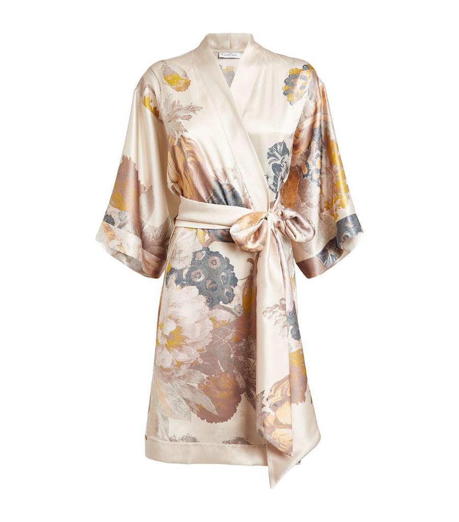 Carine Gilson Silk Butterfly Short Robe