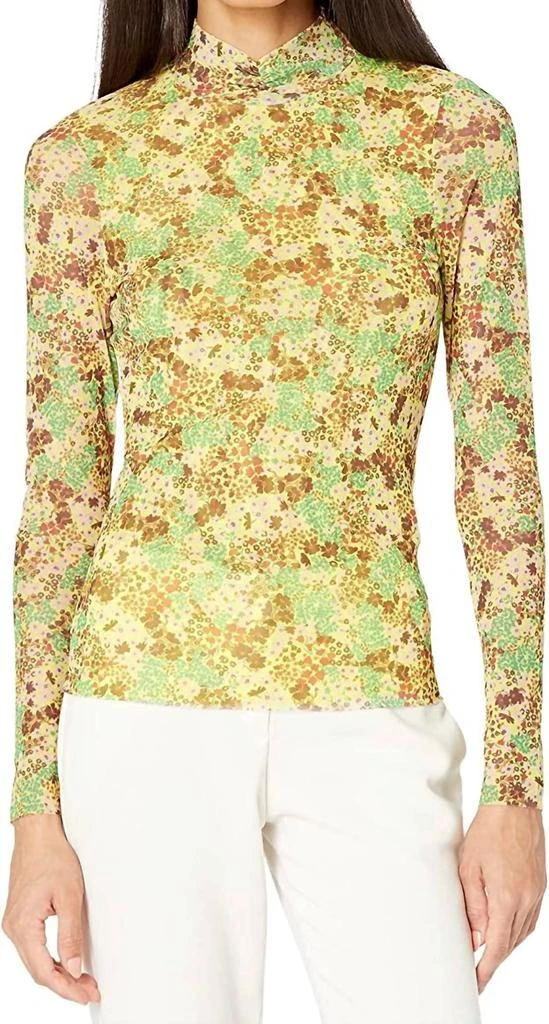 Ted Baker London Lennix Mesh Floral Mock Neck Long Sleeve Top 1