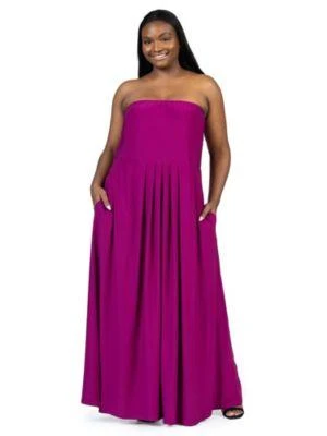 women's maxi dress sale Final Sale Plus Size Maxi Dress in Blue and White Print