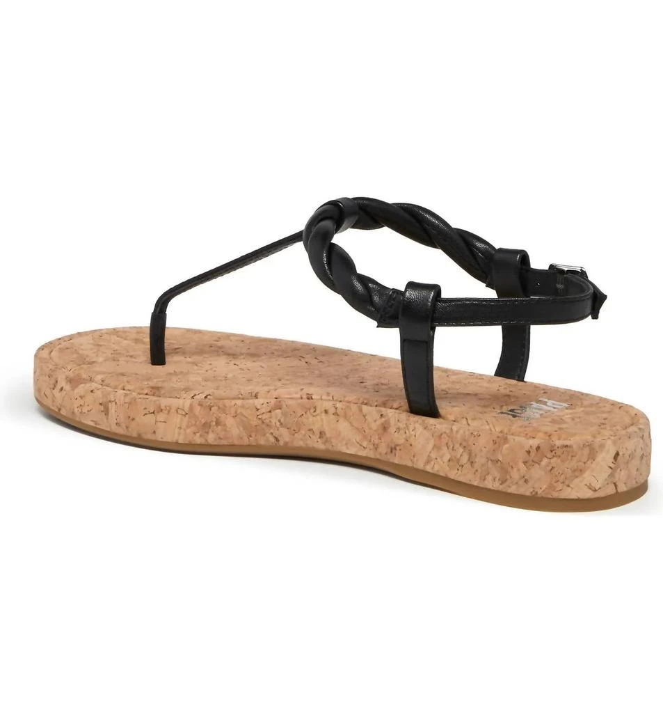 Paige Dawn Twisted Strap Sandal In Black Leather 3