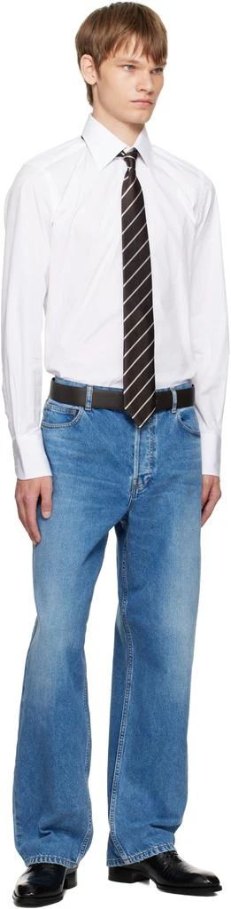 Tom Ford Black Shiny Printed Croc Elkan Oxfords 5