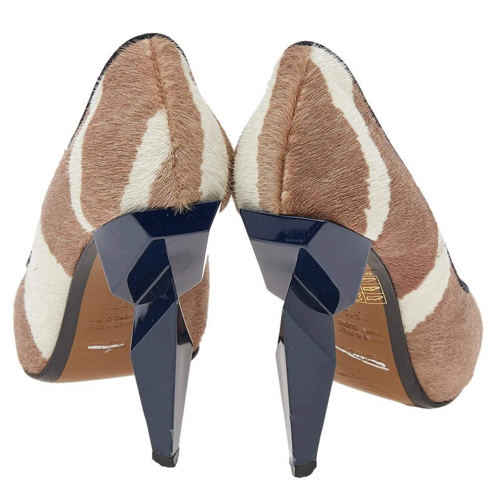 Fendi Fendi Beige/White Zebra Print Calf Hair Diamond Heel Pumps Size 35.5 5