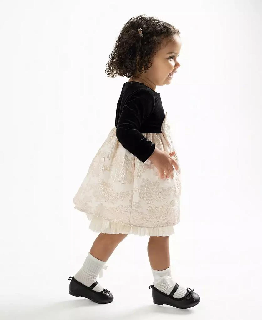 Rare Editions Baby Girl Velvet Brocade Social Dress 8