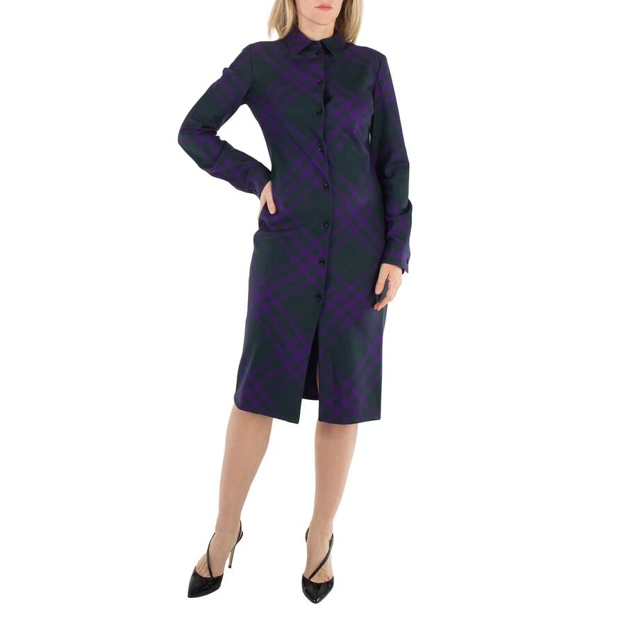 Burberry Burberry Long Sleeved Checked Wool Shirt Dress, Brand Size 4 (US Size 2)
