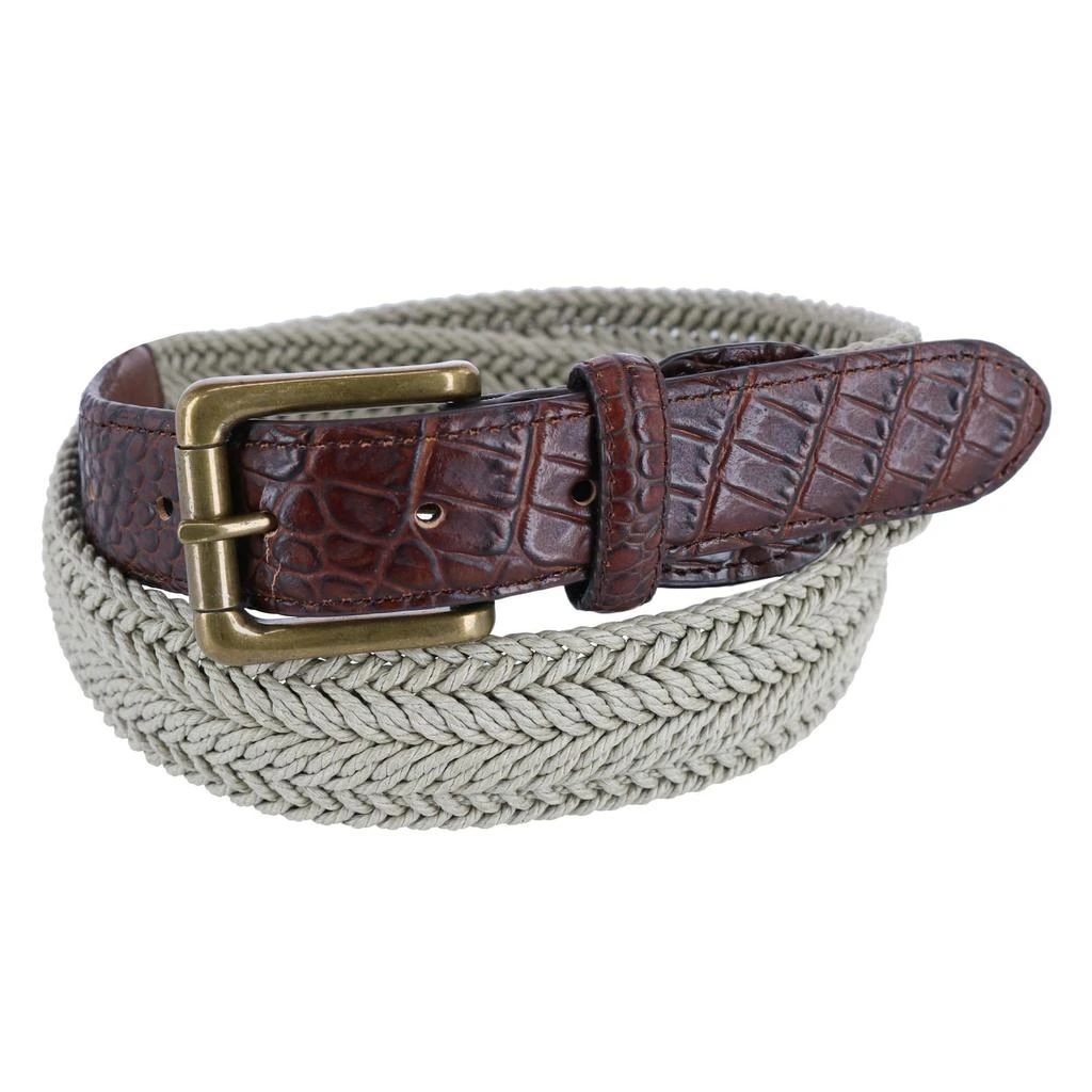 Toneka Waxed Braided Belt with Croc Print Ends 1