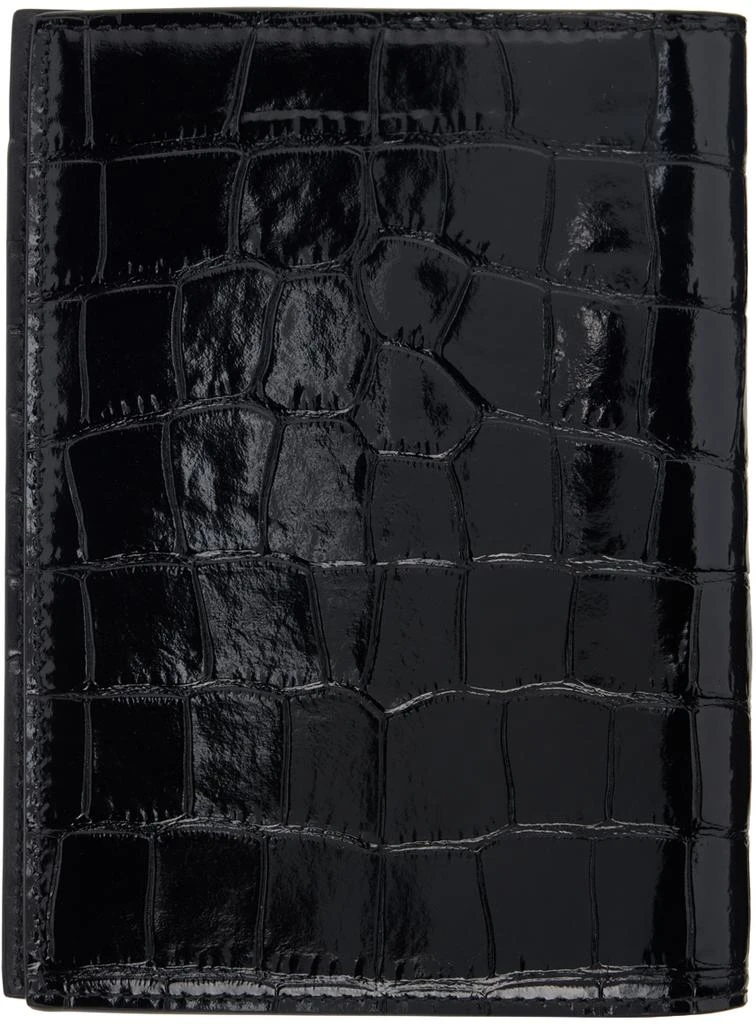 Tom Ford Black Shiny Croc T Line Passport Holder 2