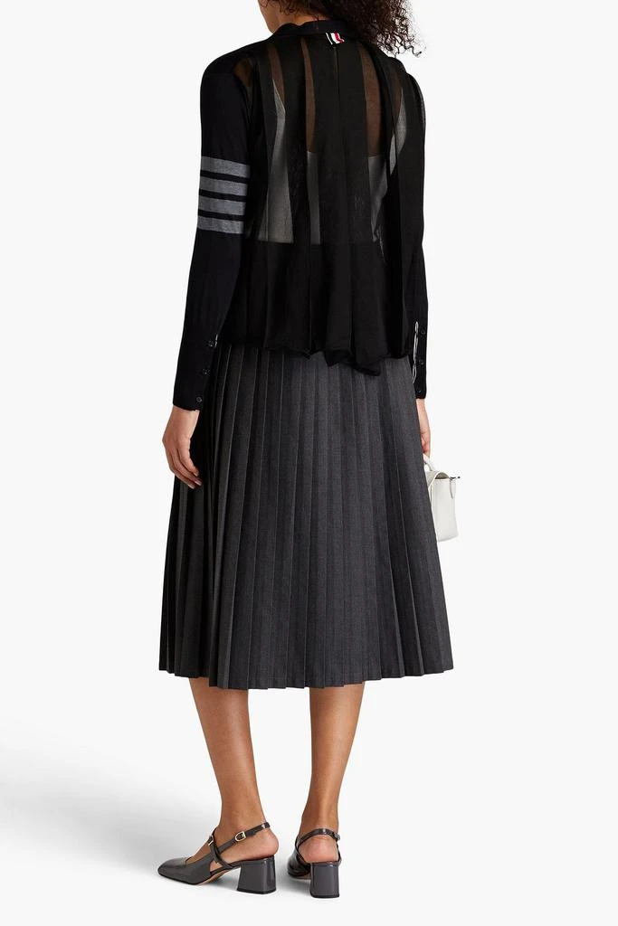 Thom Browne Striped burnout silk-blend cardigan 3
