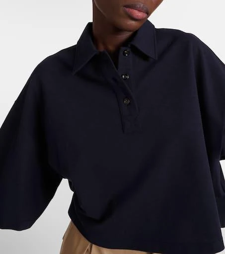 Bottega Veneta Cropped cotton-blend piqué polo shirt 4