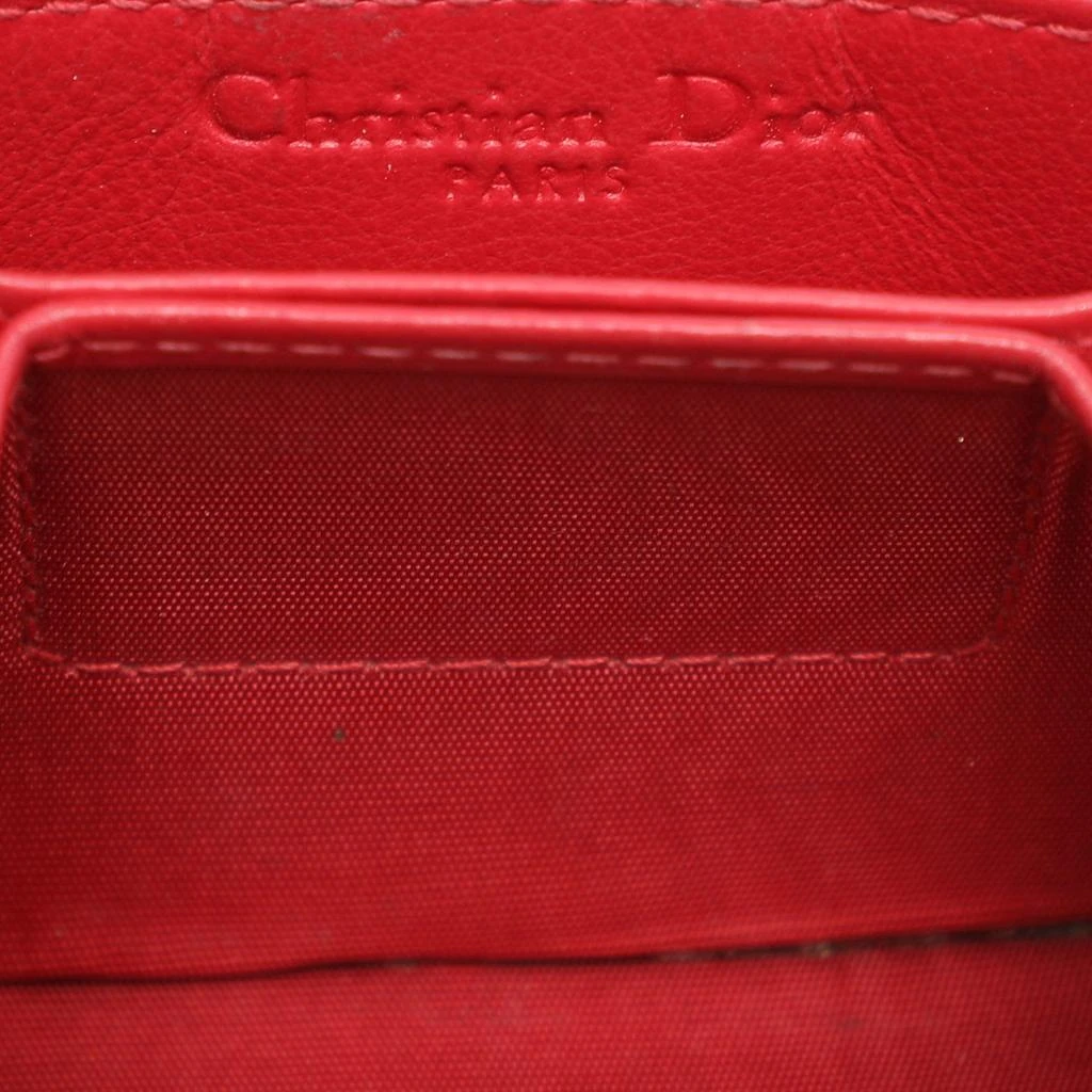 Dior Dior Red Cannage Patent Leather Lady Dior Gusset Card Case 9