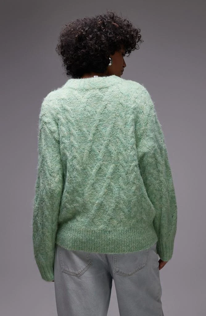 Topshop Fluffy Cable Stitch Sweater 2