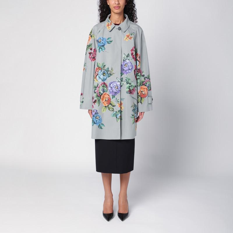Prada Grey single-breasted coat in printed cotton - Jackets