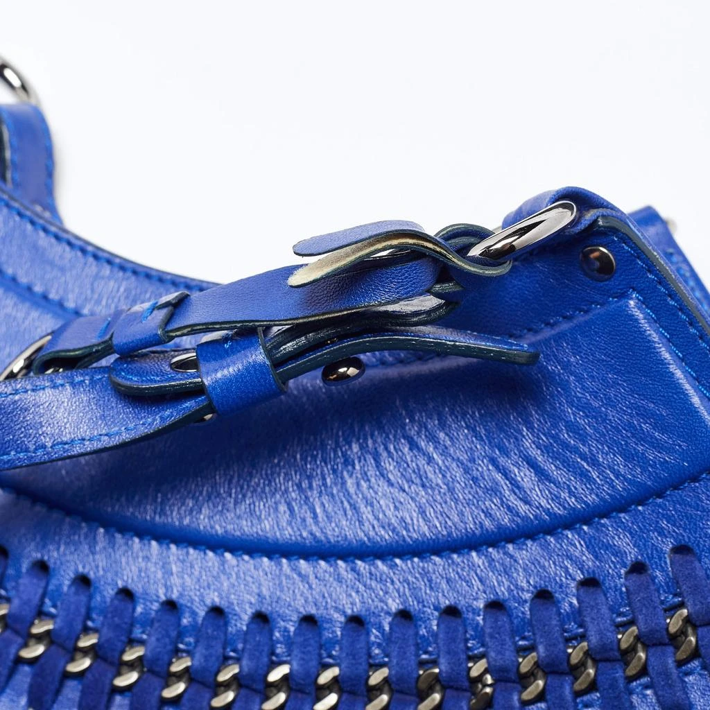 Versace Versace Blue Leather Fringe Shoulder Bag 7
