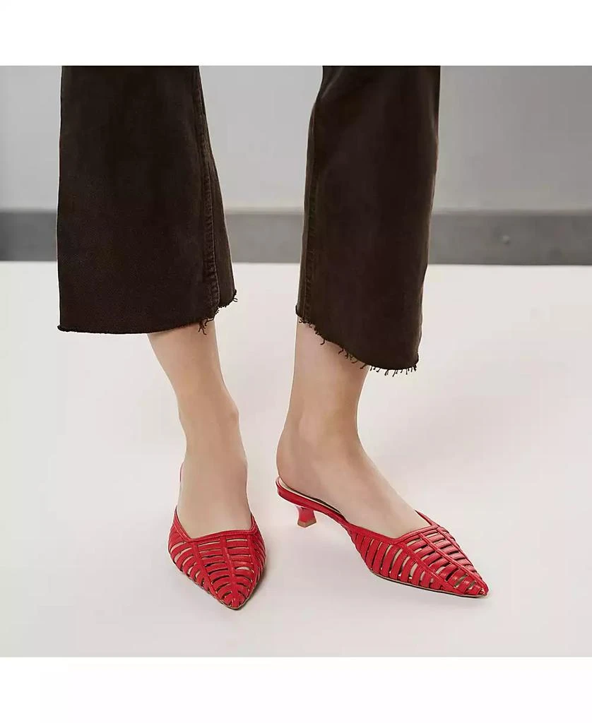 Franco Sarto Marlina Fisherman Kitten Heel Faux Leather Mules 7