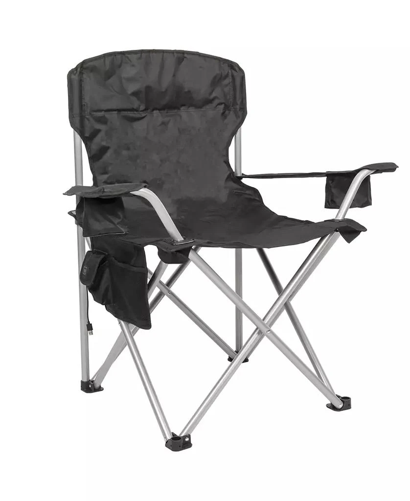 Camp 
Go Heavy-Duty Heated Quad Outdoor Camping Chair, Folding Heated Chair with 18" USB Cable, Storage Compartment, and Cup Holder, Black 8