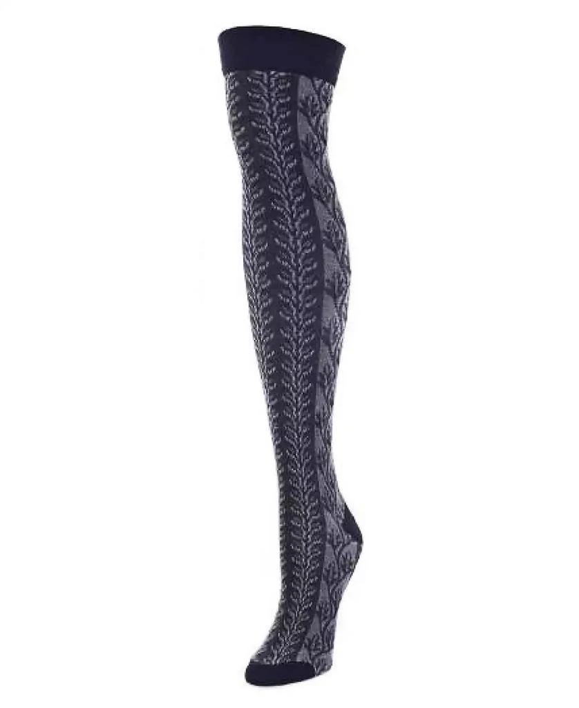 Memoi Women's Leaf Vine Over The Knee Socks 1
