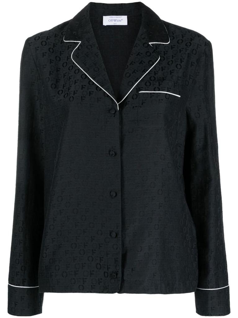 Off-White Off-White Logo-Jacquard Satin Pyjama Shirt