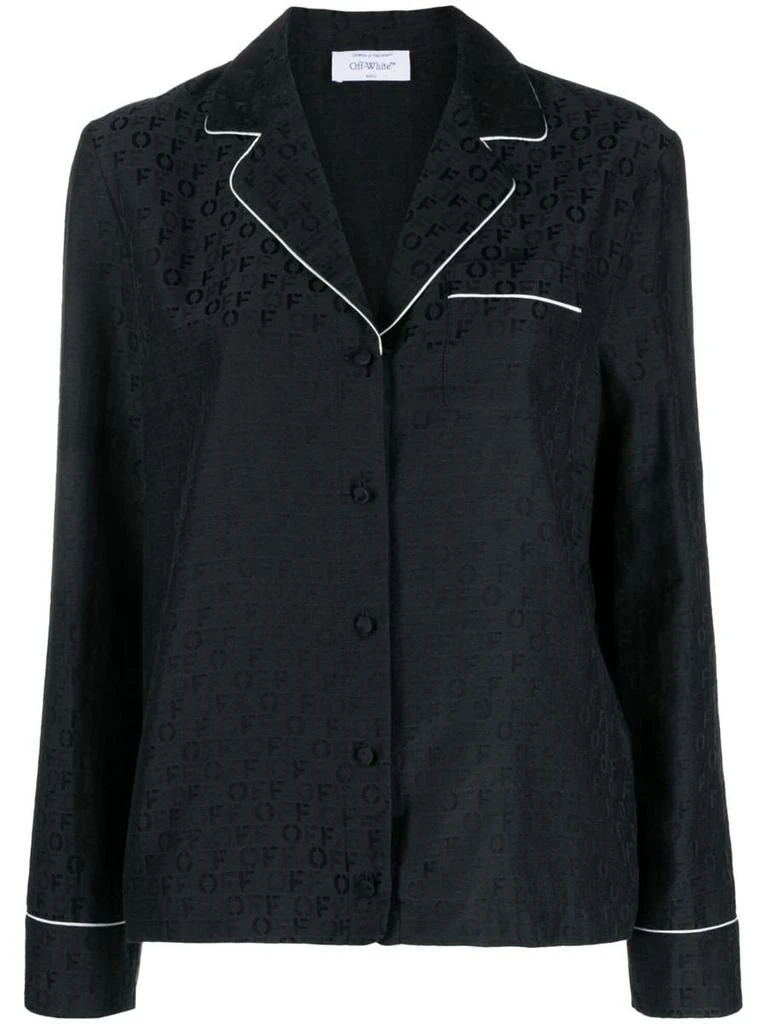 Off-White Off-White Logo-Jacquard Satin Pyjama Shirt 1
