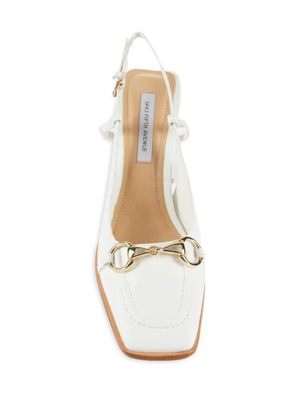 Saks Fifth Avenue Leather Block Heel Pumps 5