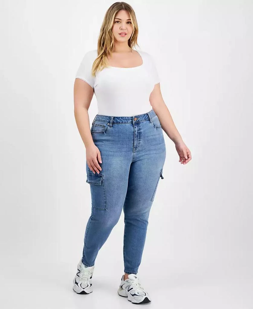 Celebrity Pink Trendy Plus Size High-Rise Skinny Cargo Jeans 1