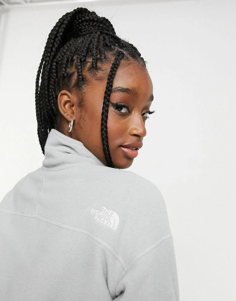 The North Face The North Face 100 Glacier 1/4 zip cropped fleece in light grey 3