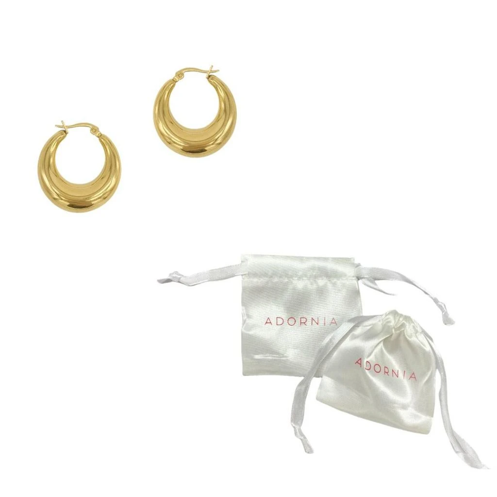 Adornia 14k Gold Plated Domed Hoop Earrings 3