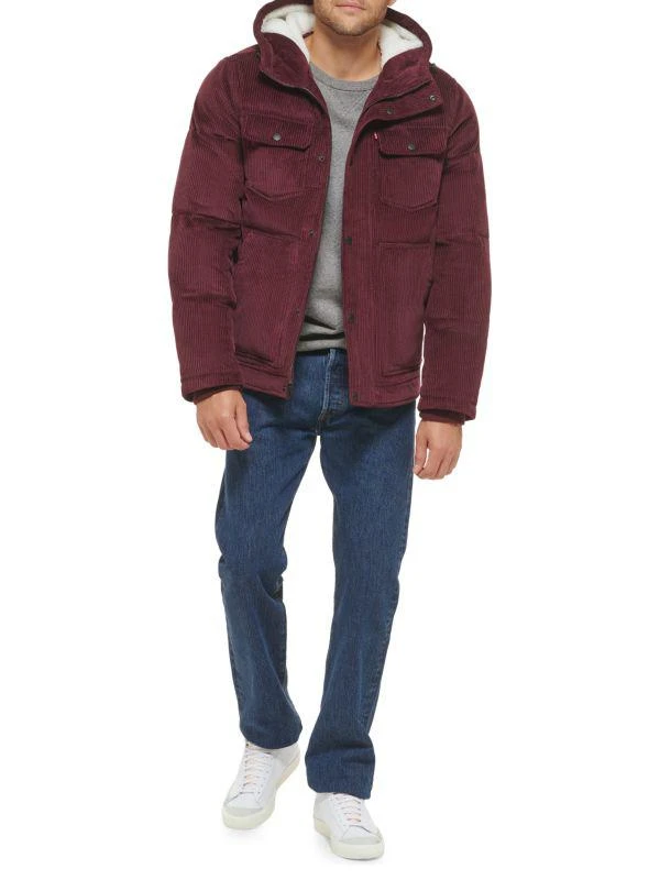 Levi's Classic Fit Hooded Corduroy Puffer Jacket 5