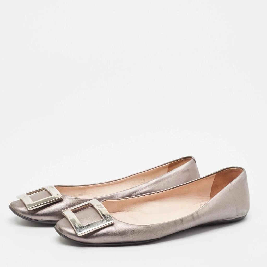 Roger Vivier Roger Vivier Silver Leather Gommette Ballet Flats Size 39 2
