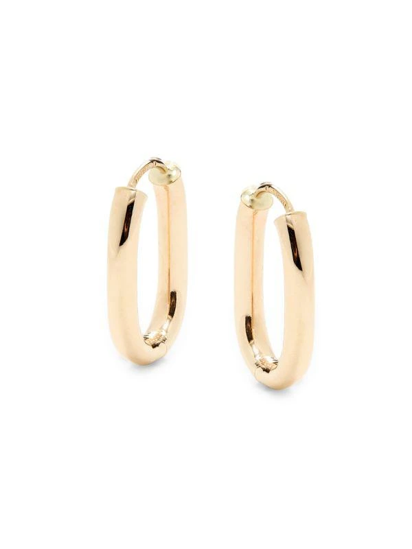 Saks Fifth Avenue 14K Yellow Gold Oval Hoop Earrings 1