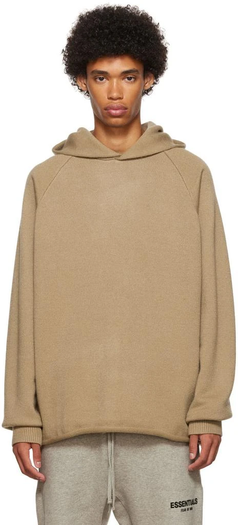 Essentials Tan Polyester Hoodie 1