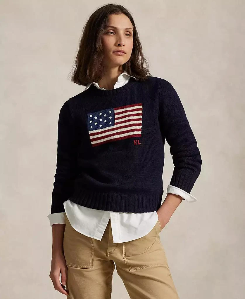 Ralph Lauren Women's Flag Cotton Crewneck Sweater 1