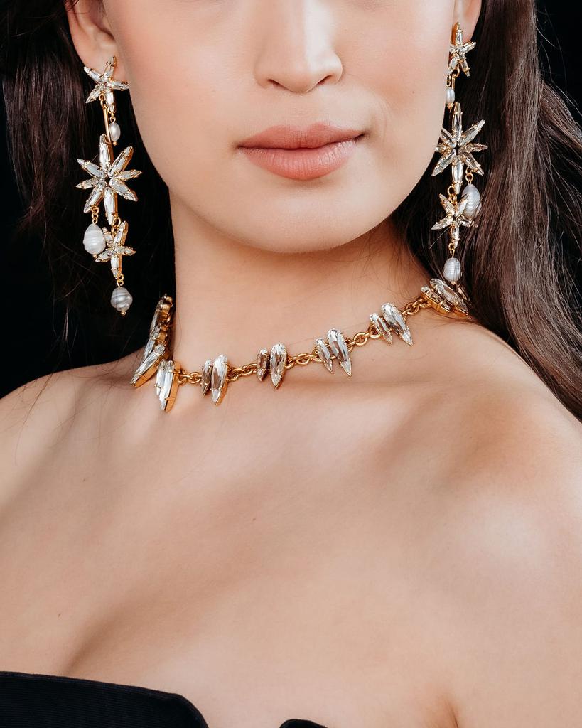 Elizabeth Cole Talitha Crystal and Pearl Earrings