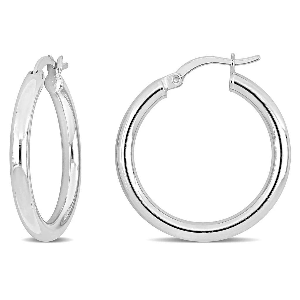Mimi & Max 26x3mm Round Hoop Earrings in Sterling Silver 1