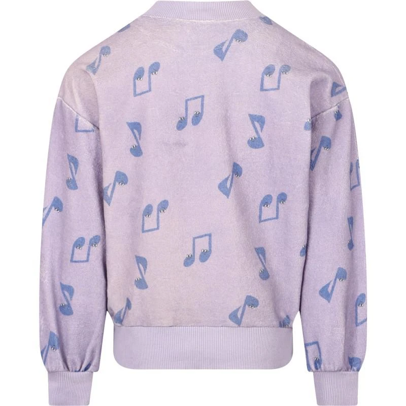 Maison Tadaboum Music notes print organic sweatshirt in lilac 2