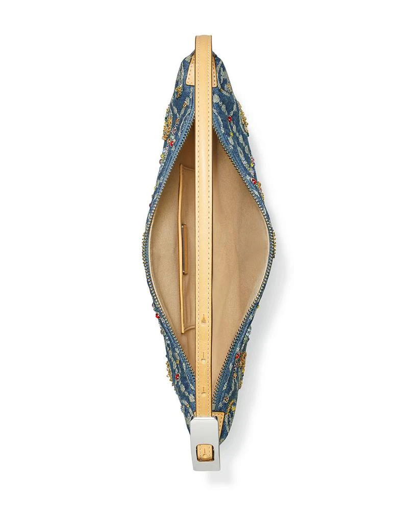 Tory Burch T Monogram Embellished Denim Shoulder Bag 3