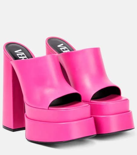 Versace Leather platform mules 1