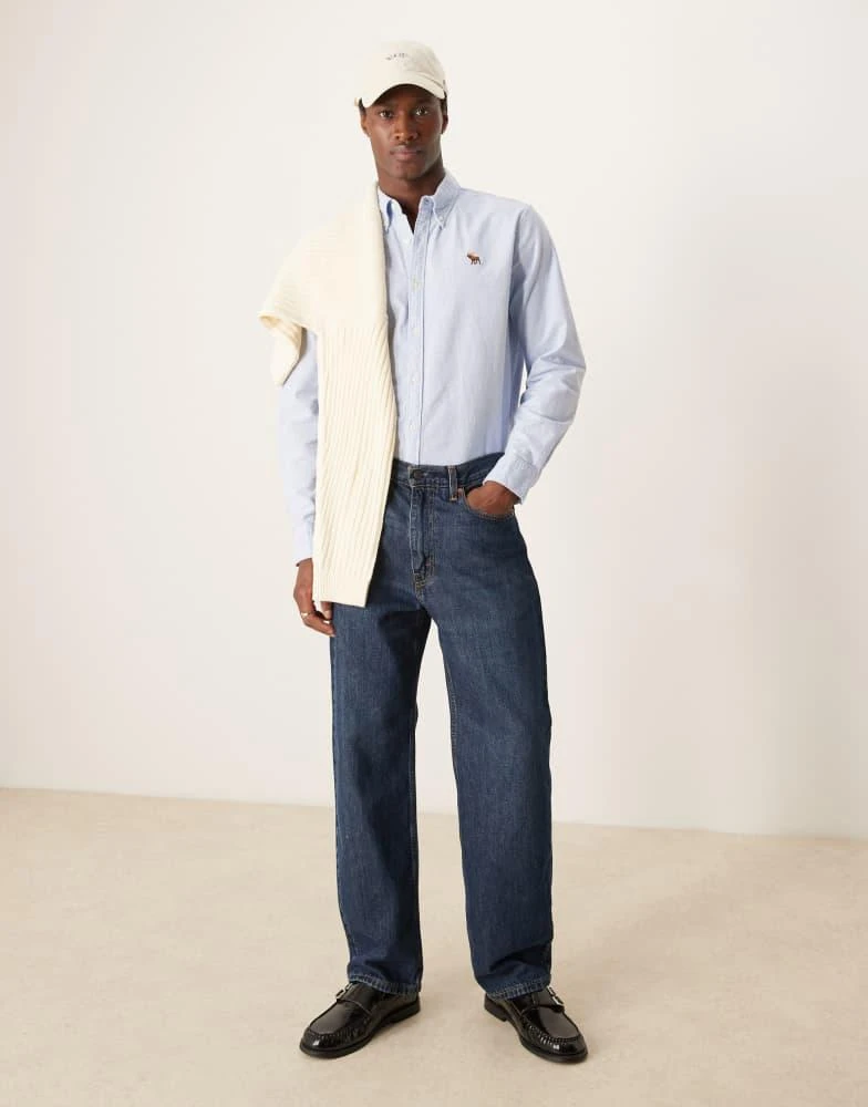Abercrombie & Fitch Abercrombie & Fitch icon logo oxford shirt in light blue 4