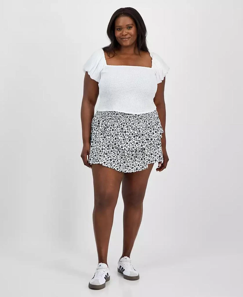 Derek Heart Trendy Plus Size Tiered Mini Skort 1