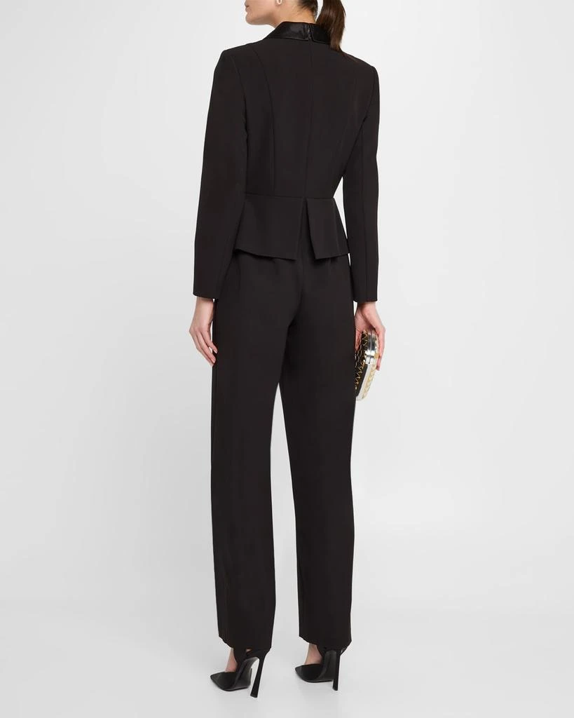 Aidan Mattox Straight-Leg Bow Stretch Crepe Jumpsuit 3