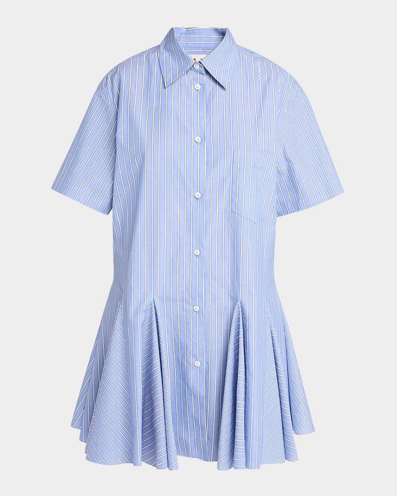 Marni Stripe Godet Mini Shirt Dress 1