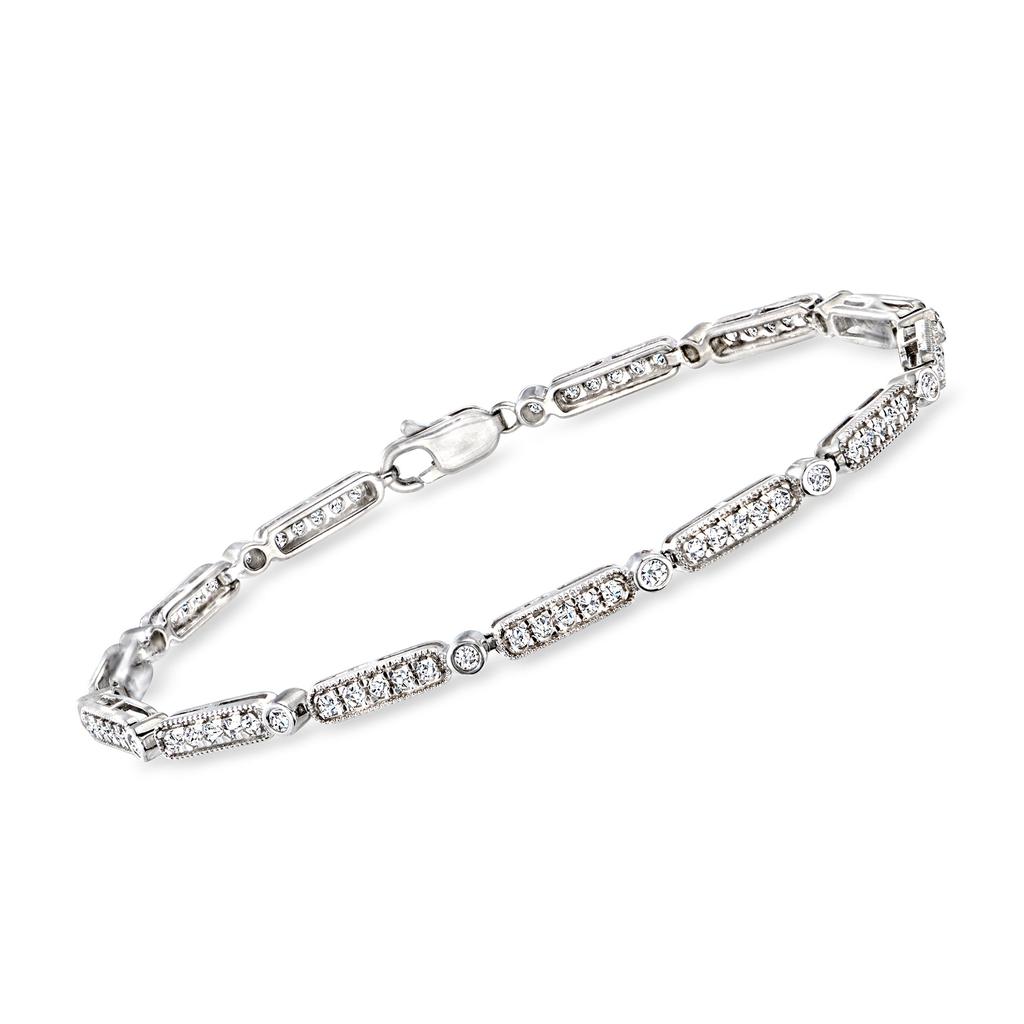 Ross-Simons Ross-Simons Diamond Tennis Bracelet in Sterling Silver