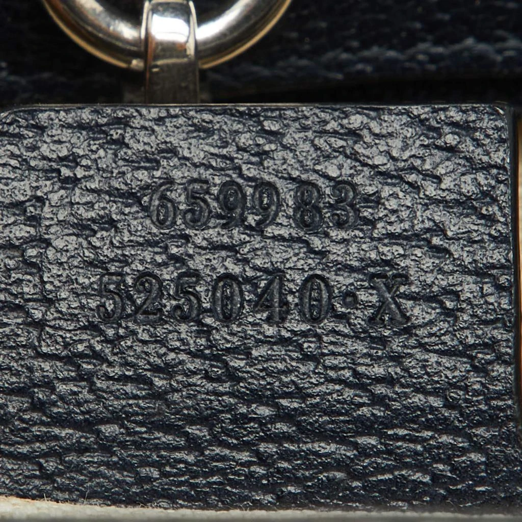 Gucci Gucci Blue/Navy Blue GG Canvas and Leather Small Structured Tote 8